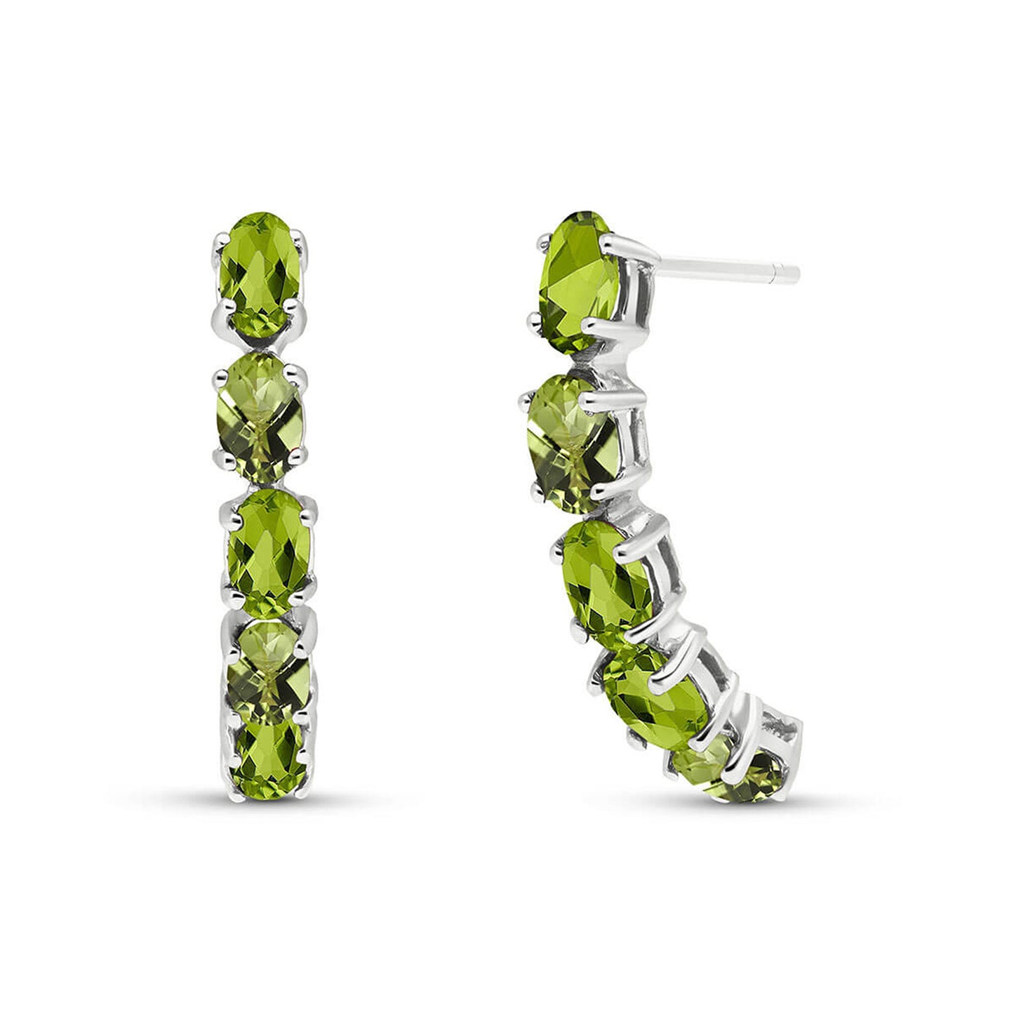 Brilliant Curve Peridot Earrings