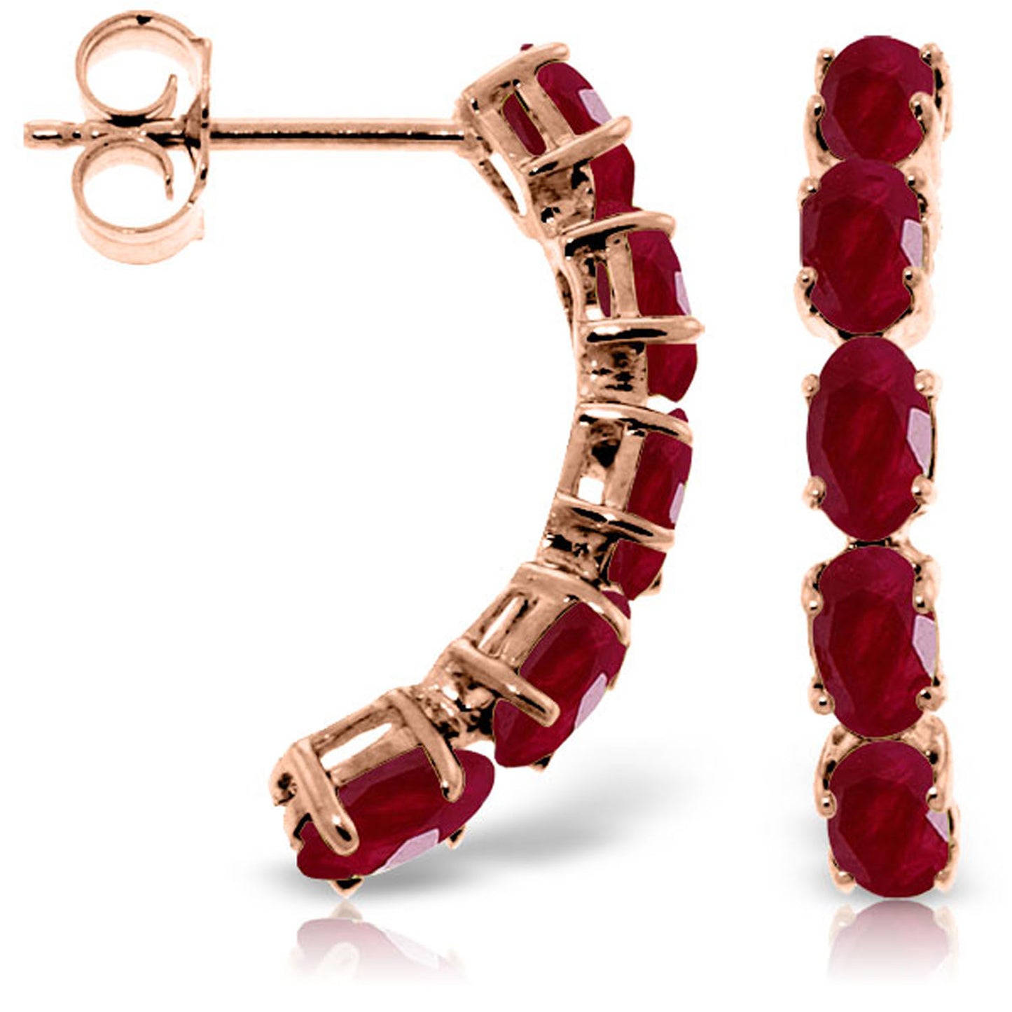 Brilliant Curve Ruby Earrings