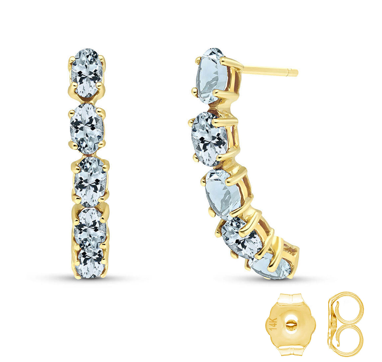 Brilliant Curve Aquamarine Earrings