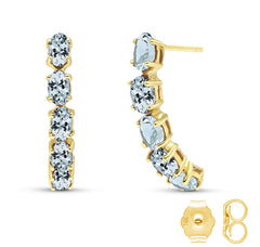 Brilliant Curve Aquamarine Earrings