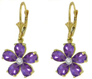 Gilded Petal Amethyst Earrings