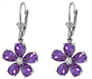 Gilded Petal Amethyst Earrings