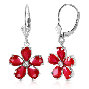 Gilded Petal Ruby Earrings