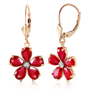 Gilded Petal Ruby Earrings
