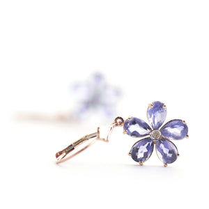 Gilded Petal Tanzanite Earrings