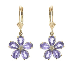 Gilded Petal Tanzanite Earrings