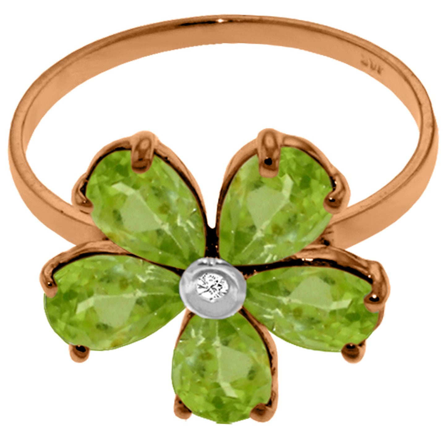 Gilded Petal Peridot Ring