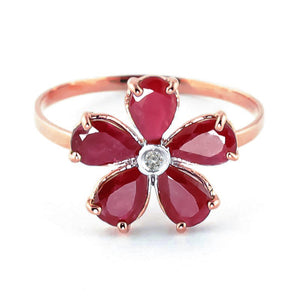 Gilded Petal Ruby Ring
