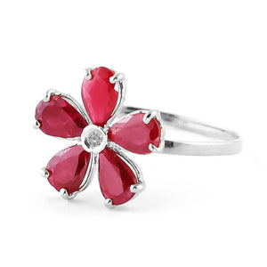 Gilded Petal Ruby Ring