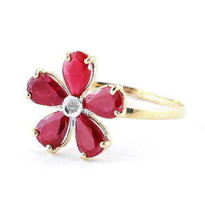 Gilded Petal Ruby Ring