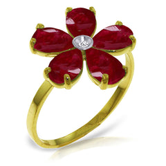 Gilded Petal Ruby Ring