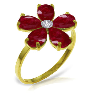 Gilded Petal Ruby Ring