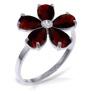 Gilded Petal Garnet Ring