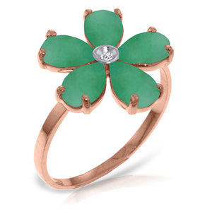Gilded Petal Emerald Ring