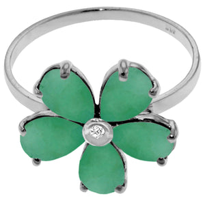 Gilded Petal Emerald Ring