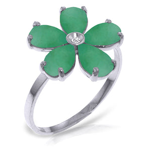 Gilded Petal Emerald Ring