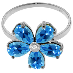 Gilded Petal Blue Topaz Ring