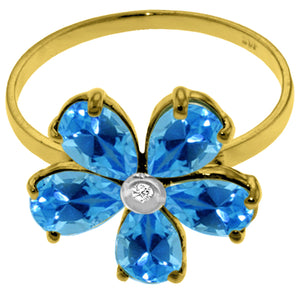Gilded Petal Blue Topaz Ring