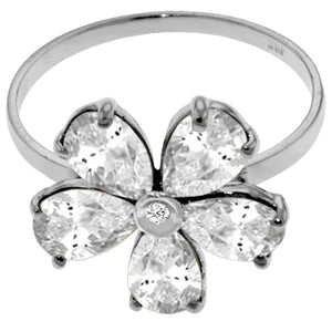 Gilded Petal White Topaz Ring