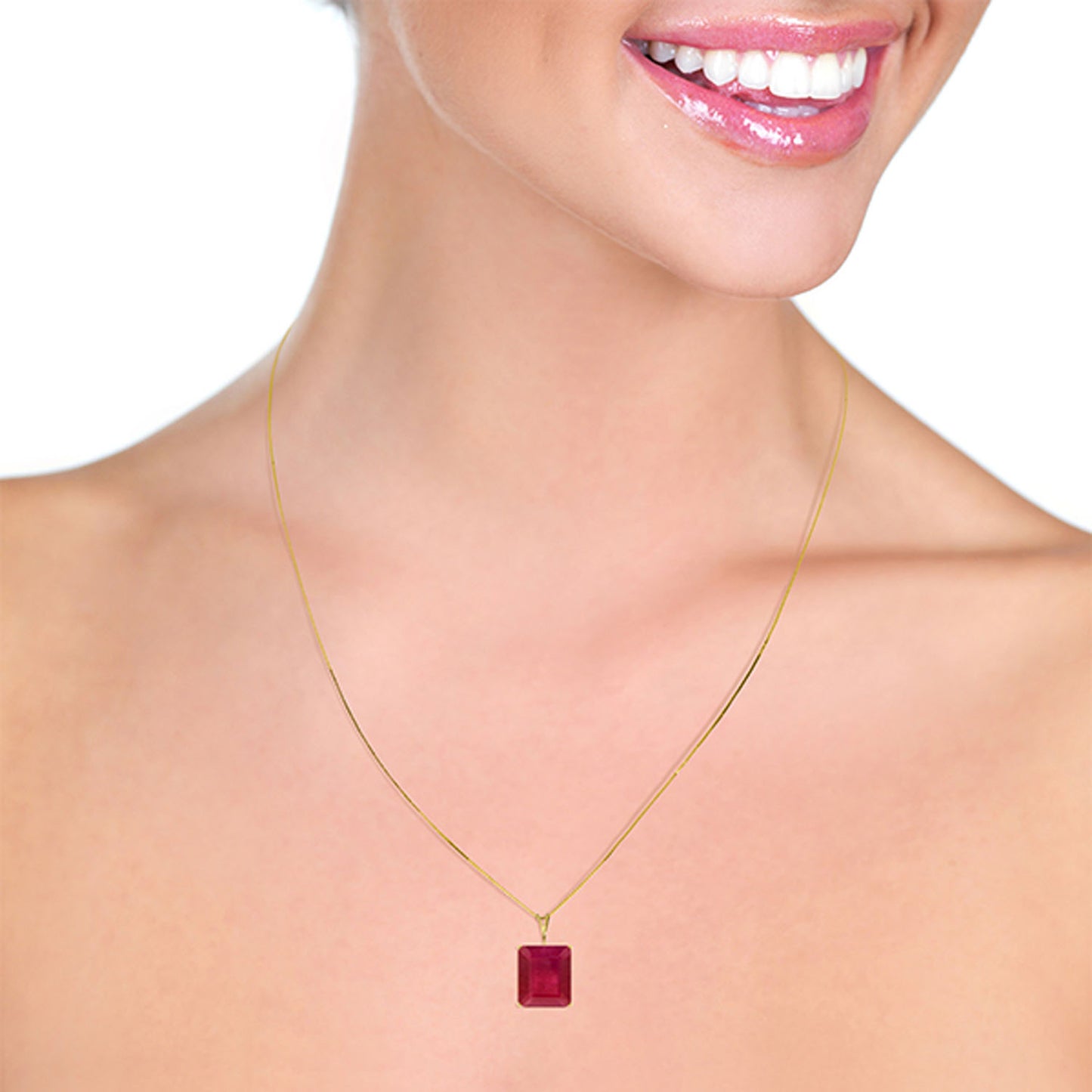 Shimmering Cuts Ruby Necklace