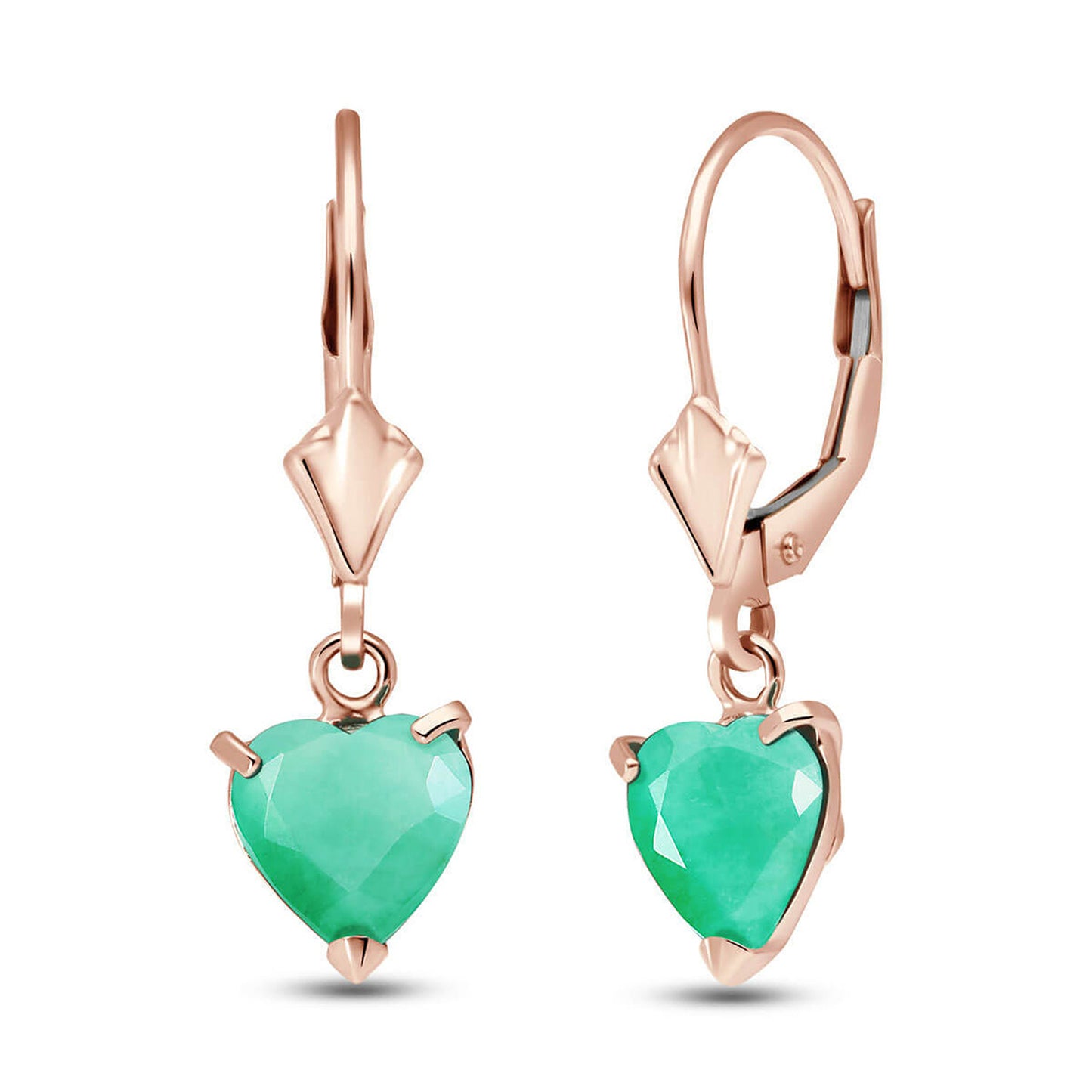 Eternal Love Emerald Leverback Earrings