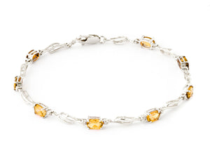 Shimmering Array Citrine and Diamond Bracelet