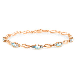 Shimmering Array Aquamarine and Diamond Bracelet