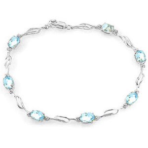 Shimmering Array Aquamarine and Diamond Bracelet