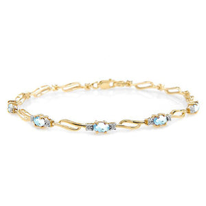 Shimmering Array Aquamarine and Diamond Bracelet