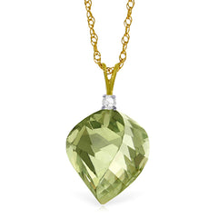 Moonlit Essence Green Amethyst & Diamond Necklace