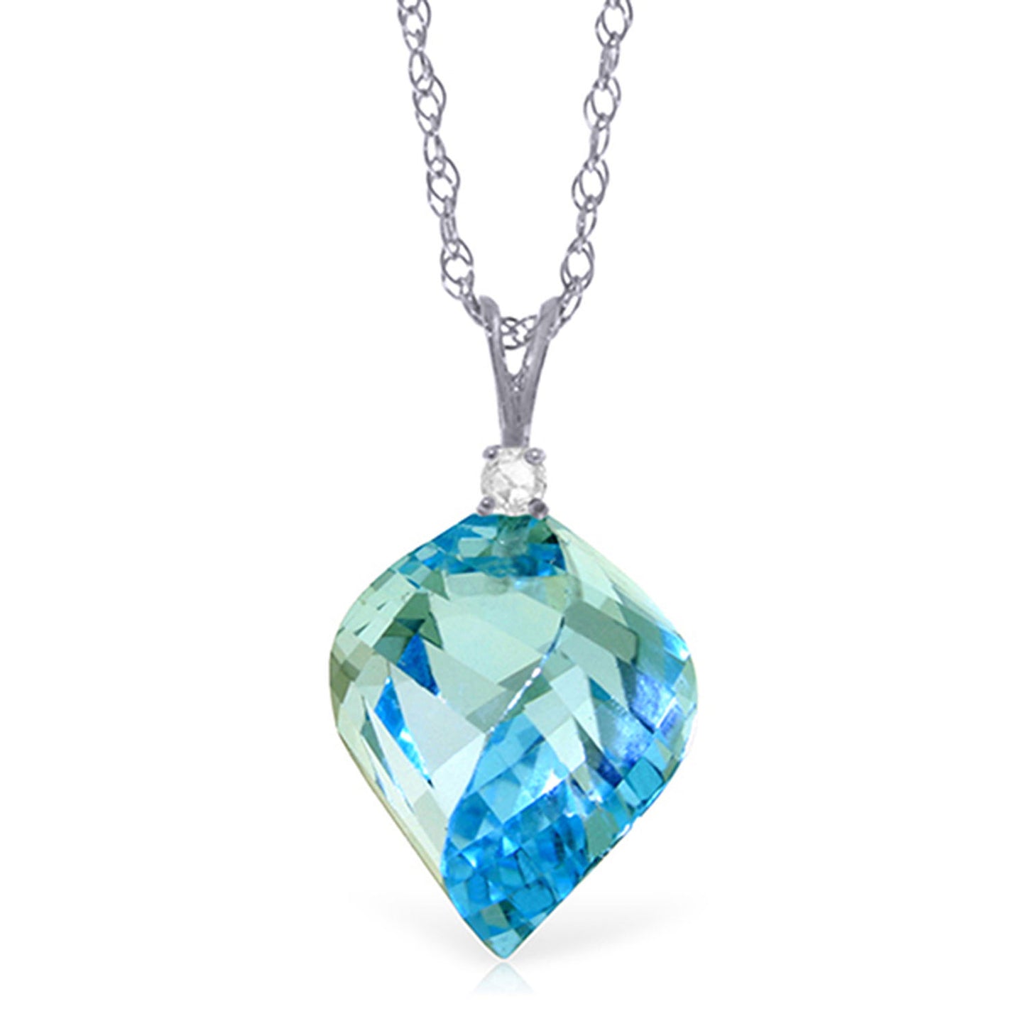 Moonlit Essence Blue Topaz & Diamond Necklace