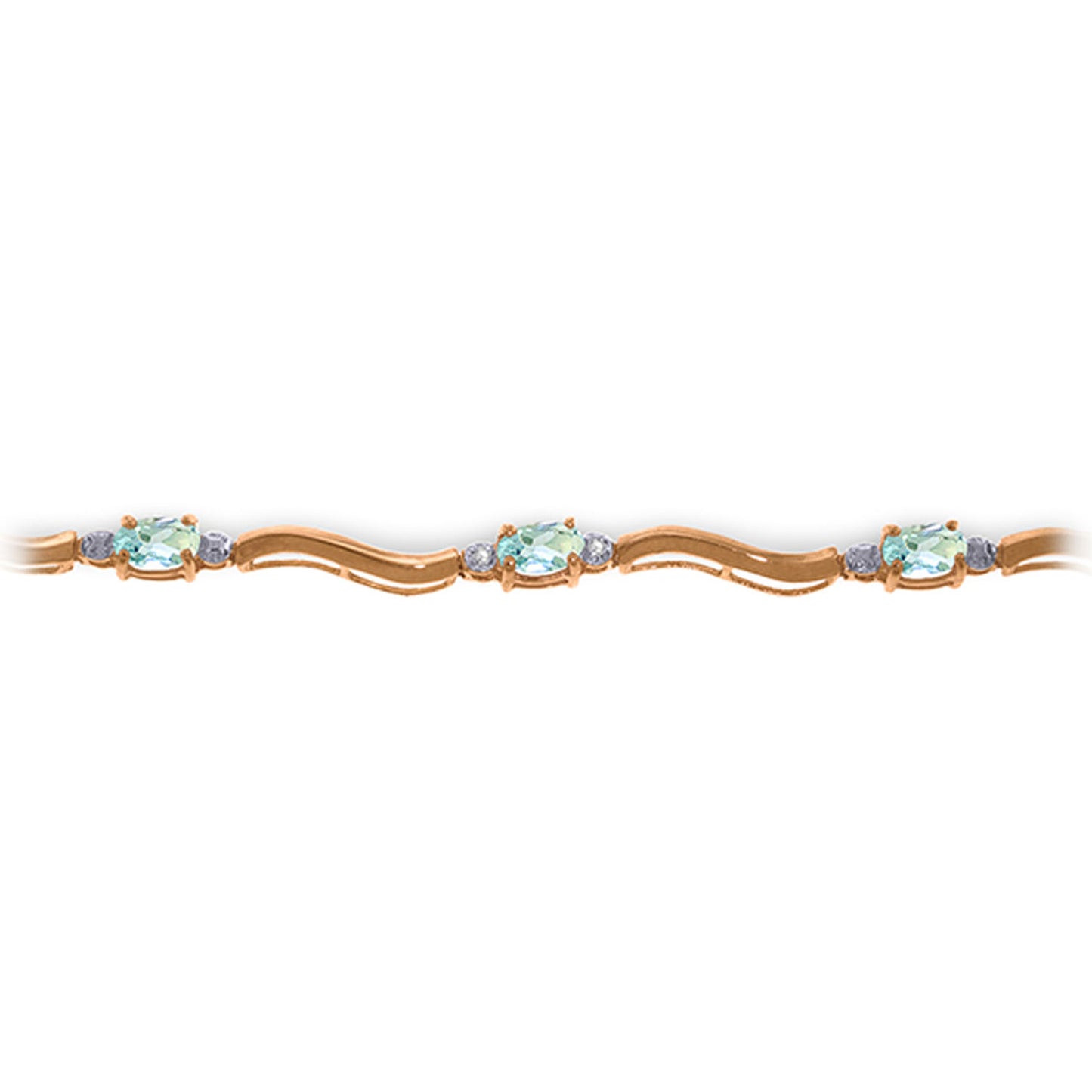 Rhythmic Flow Aquamarine and Diamond Bracelet