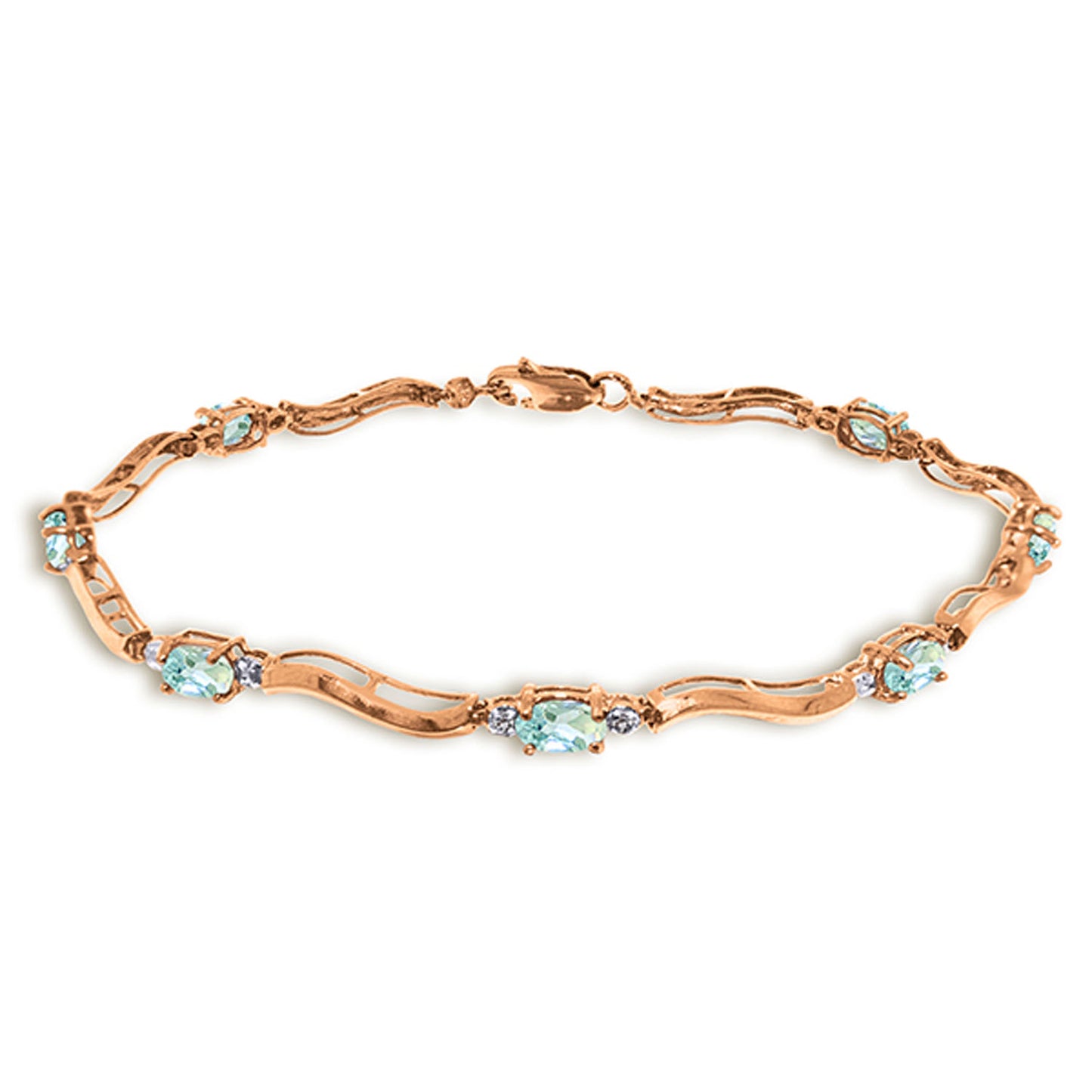 Rhythmic Flow Aquamarine and Diamond Bracelet