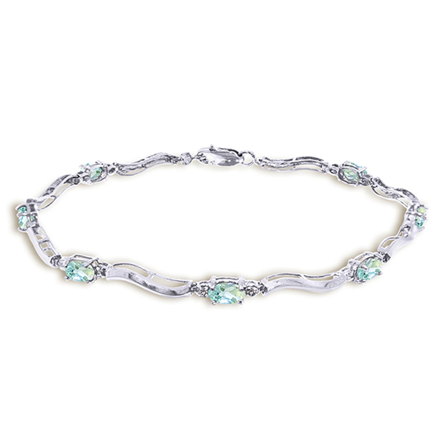 Rhythmic Flow Aquamarine and Diamond Bracelet
