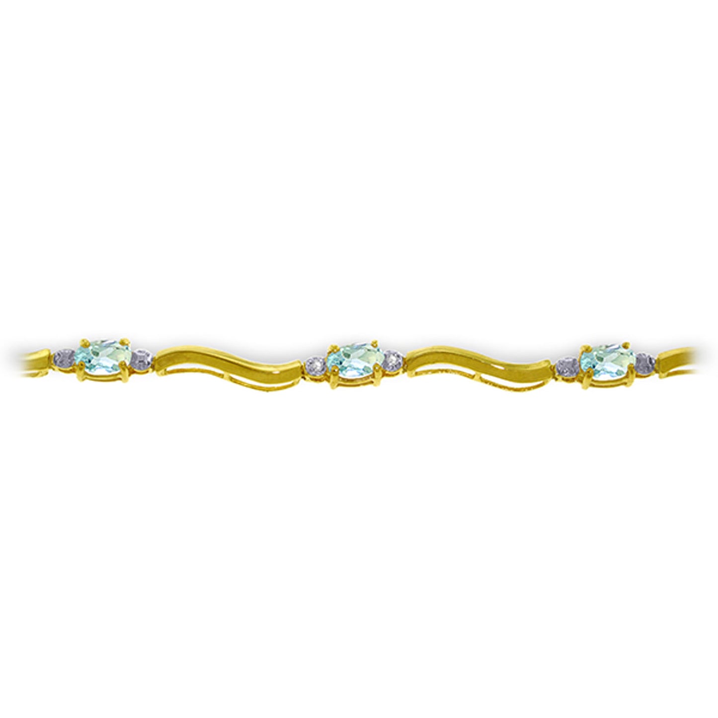 Rhythmic Flow Aquamarine and Diamond Bracelet