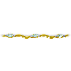 Rhythmic Flow Aquamarine and Diamond Bracelet