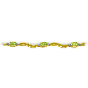 Rhythmic Flow Peridot And Diamond Bracelet