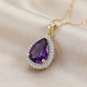 Hidden Light Purple Amethyst & Diamond Necklace