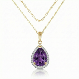 Hidden Light Purple Amethyst & Diamond Necklace