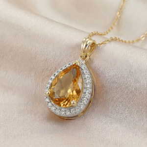 Hidden Light Citrine & Diamond Necklace