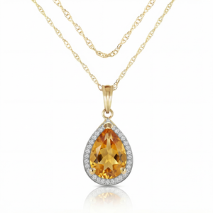 Hidden Light Citrine & Diamond Necklace