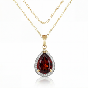 Hidden Light Garnet & Diamond Necklace