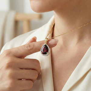 Hidden Light Garnet & Diamond Necklace
