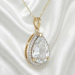Hidden Light White Topaz & Diamond Necklace