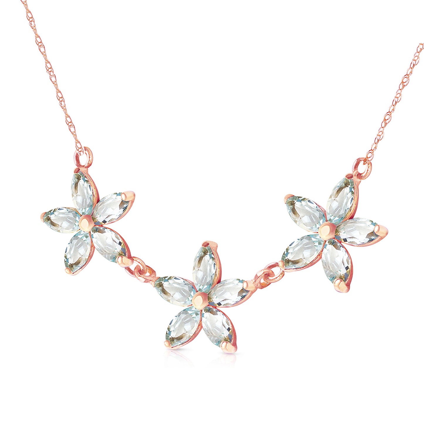 Floral Harmony Aquamarine Necklace