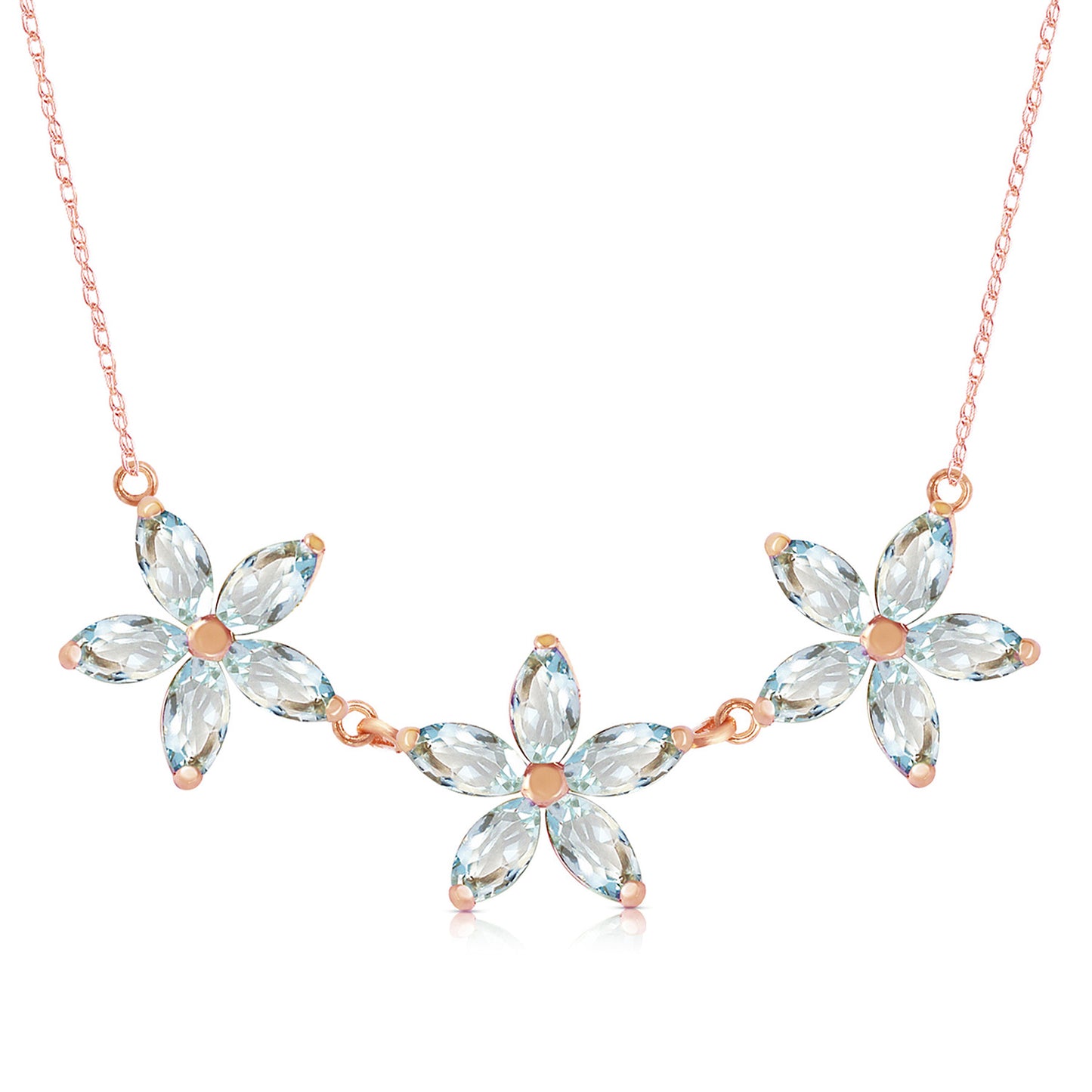 Floral Harmony Aquamarine Necklace