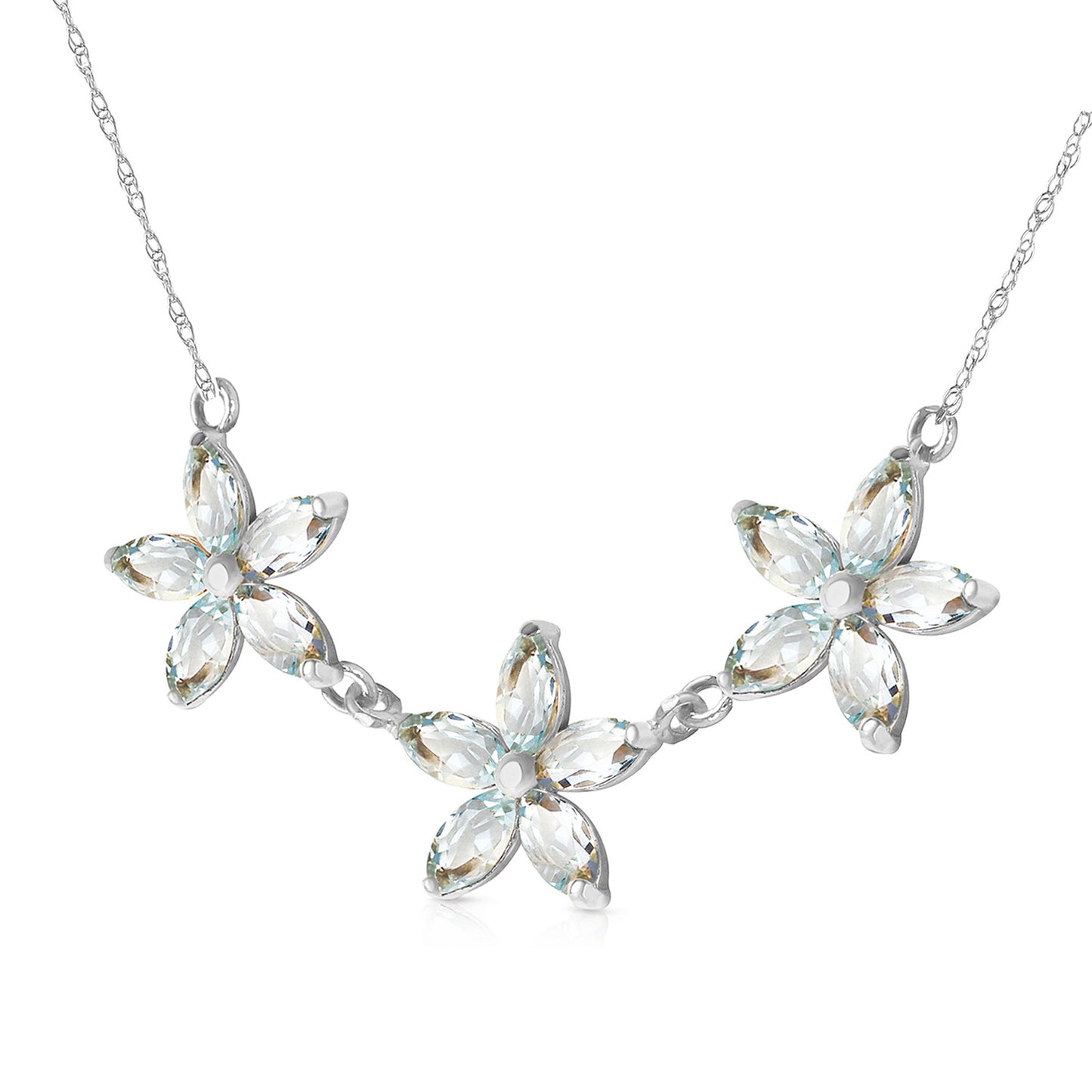 Floral Harmony Aquamarine Necklace