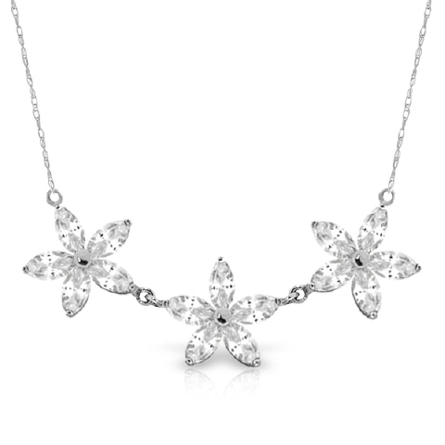 Floral Harmony White Topaz Necklace