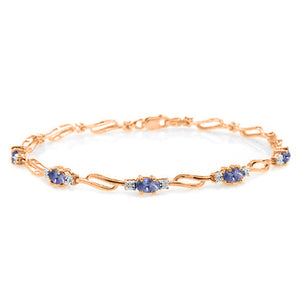 Shimmering Array Tanzanite and Diamond Bracelet