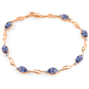 Shimmering Array Tanzanite and Diamond Bracelet